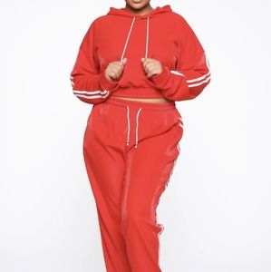 Fashion Nova Red Jogger Set 3xl